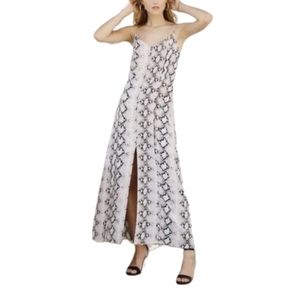 L'AGENCE | Romee Snakeskin Print Silk Maxi Dress in Size 4